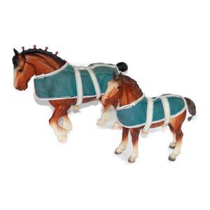 Vtg 1983 Breyer Traditional Clydesdale Family Stallion Foal W/ Blanket 8034 8384